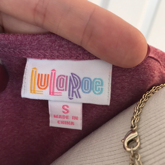 Lularoe Carly in heathered pink, Lindsay patterned - Picture 4 of 4